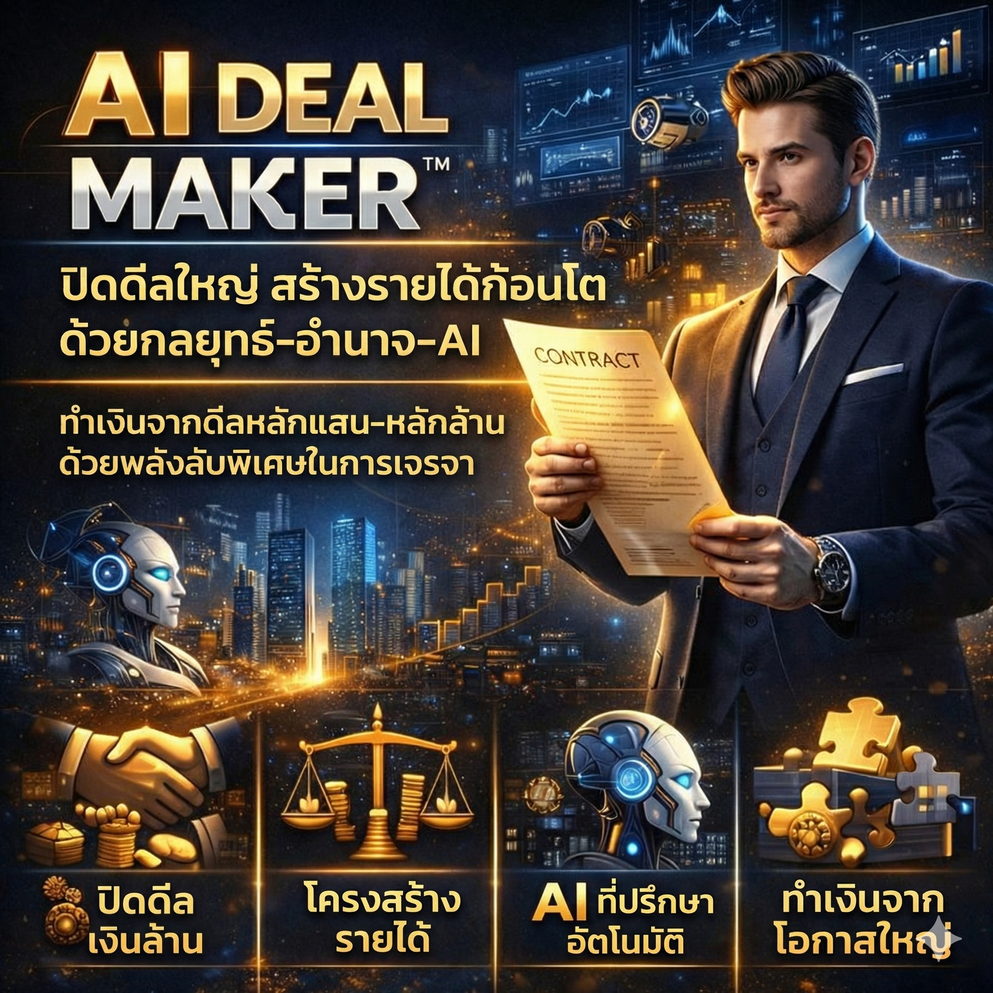“AI Deal Maker™ : ปิดดีลใหญ่ สร้างเงินก้อน ด้วยกลยุทธ์–อำนาจ–AI”